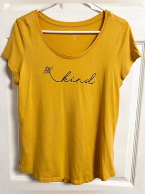 Women's 'Kind' Short Sleeve Yellow Tee